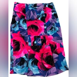 Karen Millen Pink and Blue Floral Women's Skirt